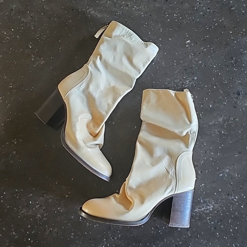 Free People Elle block heel boot size 39 Beige